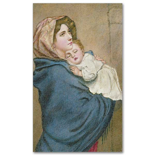 Mother and Child (watercolor on ivorine), English School, (19th century)