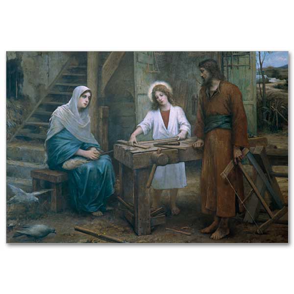 Jesus helping St. Joseph in his workshop, Church of St. Joseph, Nazareth, Israel