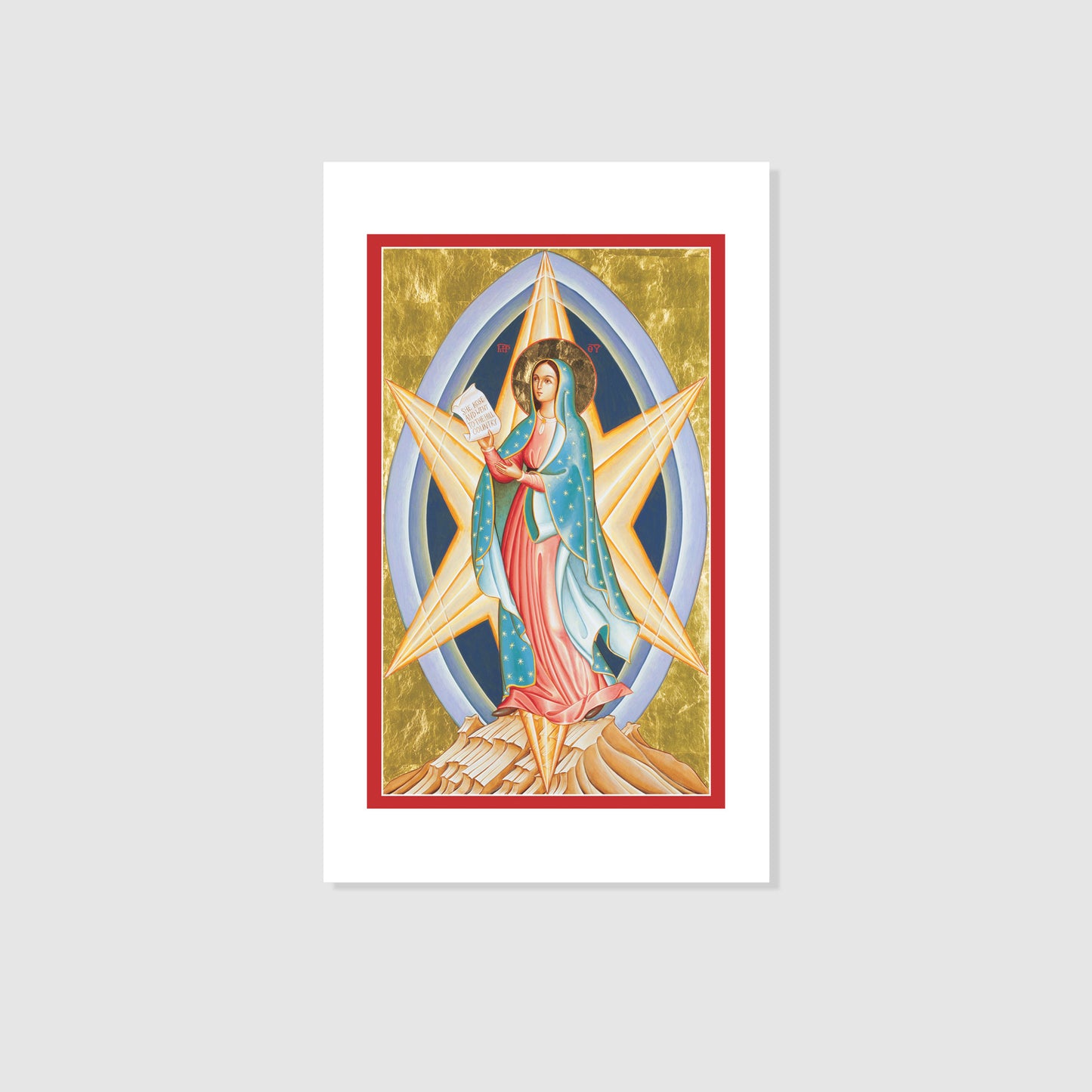 Mary, Star of the New Evangelization Icon - Prayer Card