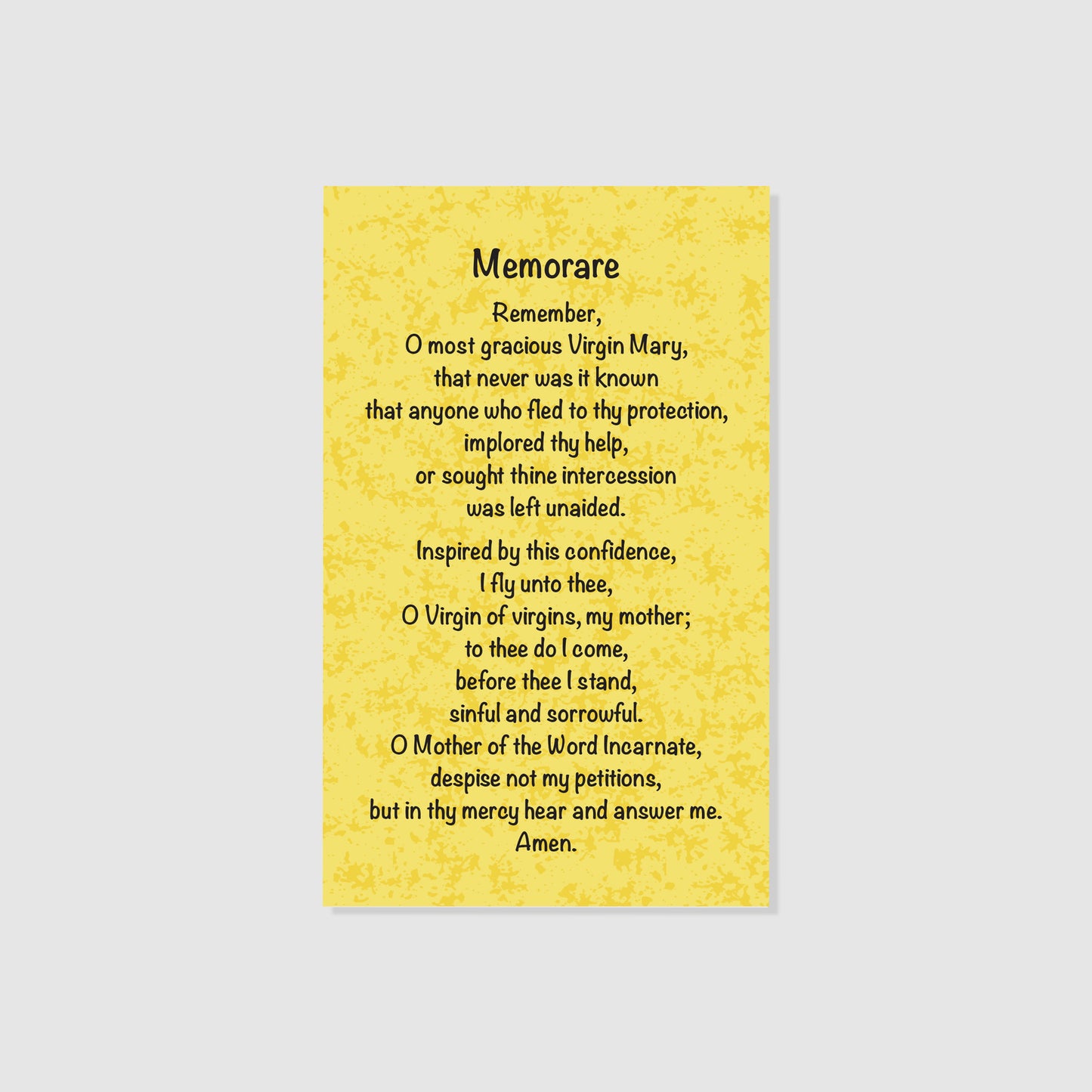 Memorare - Prayer Card