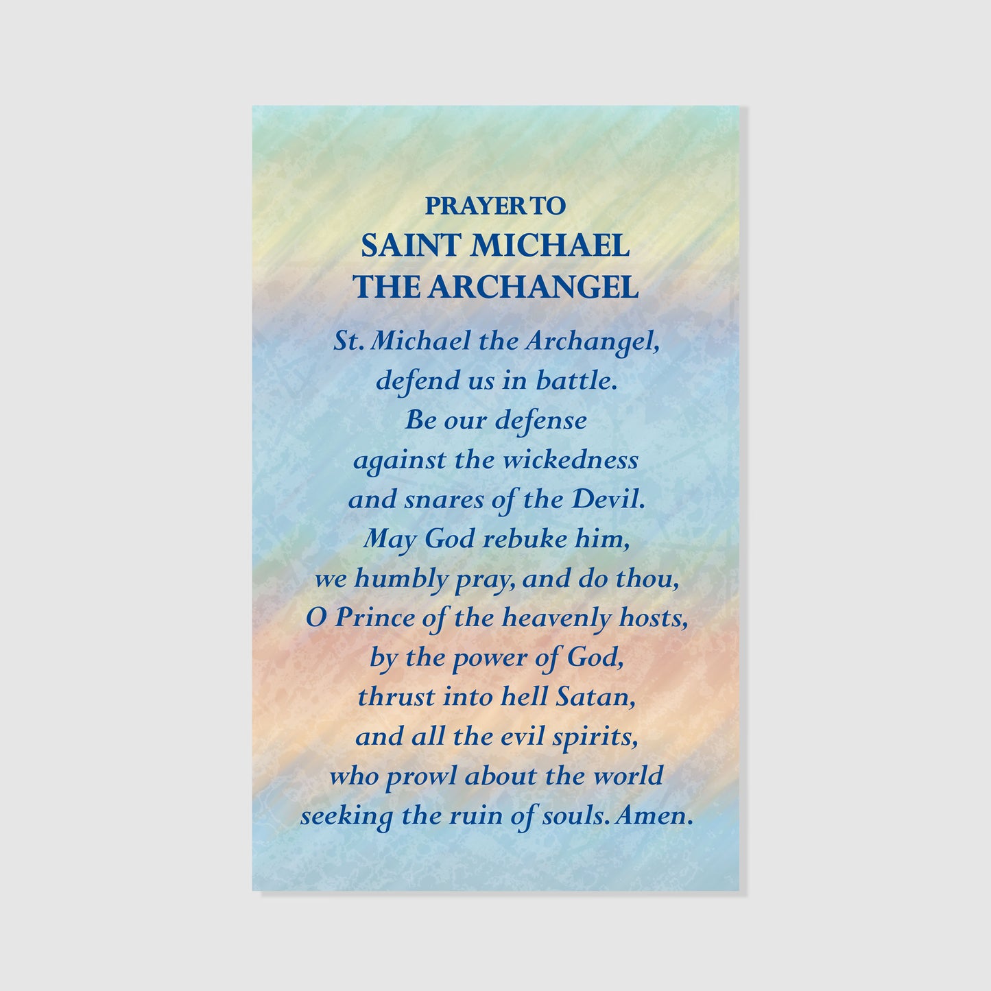 Prayer to St. Michael Archangel - Prayer Card