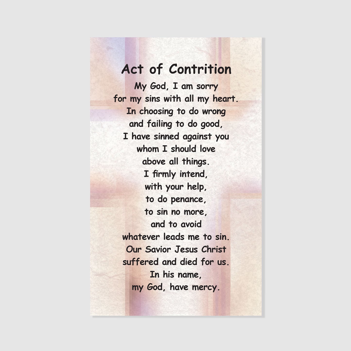 Act of Contrition - Prayer Card