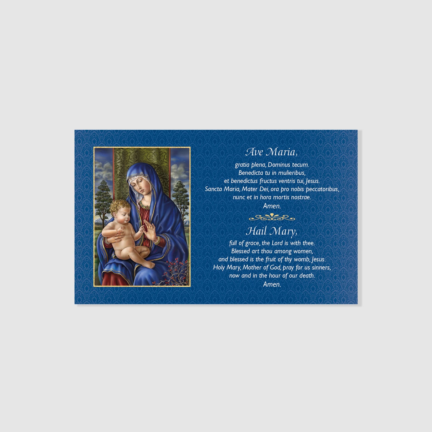 Ave Maria/ Hail Mary - Prayer Card