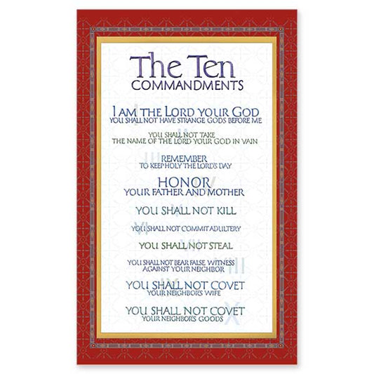 Calligraphic presentation of the Ten Commandments within a Bueronese border from the Basilica of the Immaculate Conception in Conception, MIssouri. 