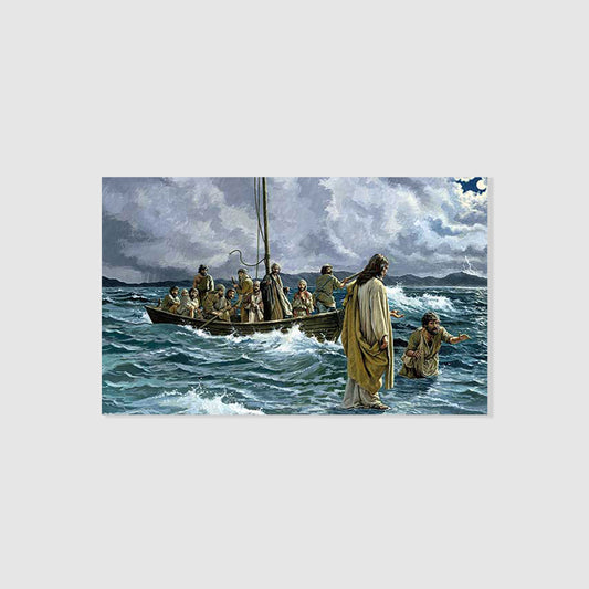 Christ Walking on the Sea of Galilee - Prayer Card