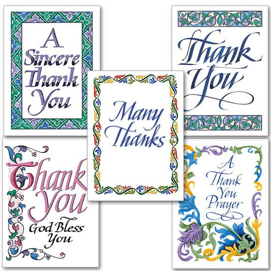 2 each of 5 assorted thank you cards.