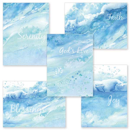 Water color paintings of abstract moving water as background for cover calligraphy.