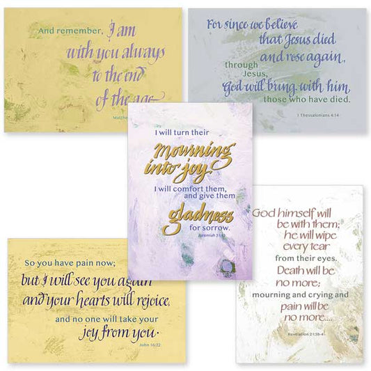 Covers feature Bible verses in beautiful calligraphy with accents of metallic ink.