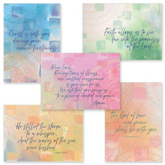 1 each of 5 designs. These cards are intended for those who are suffering long-term illness, depression, or other difficult situations. 