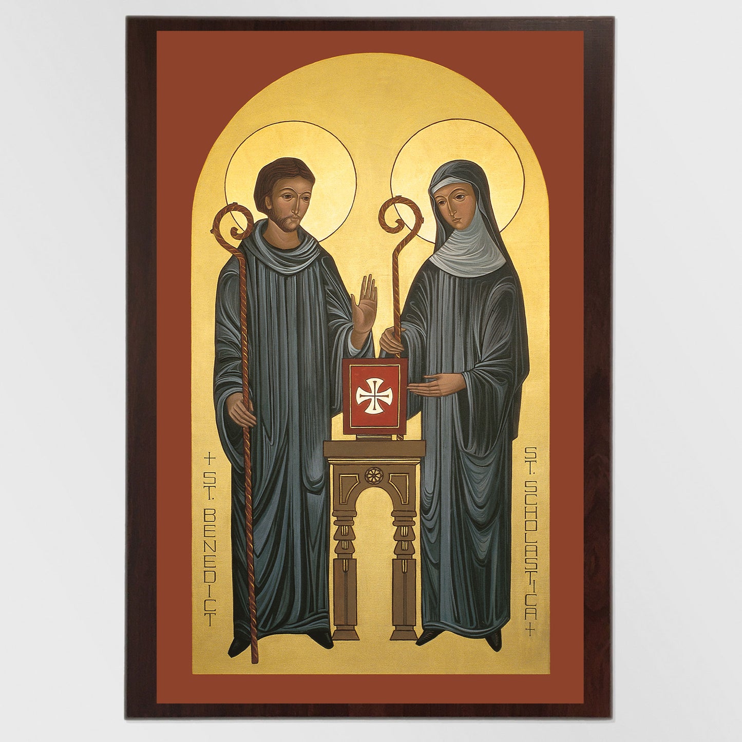 St. Scholastica and St. Benedict - Icon Reproduction