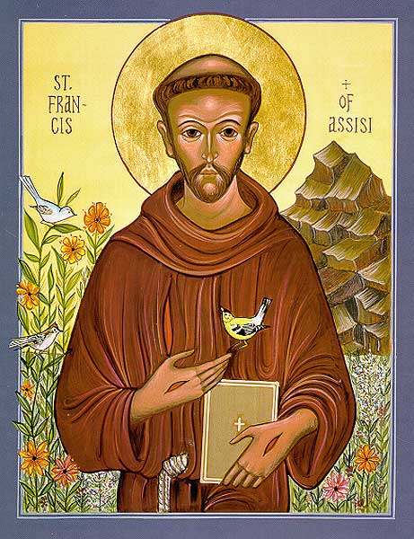 Saint Francis (1182-1226) is the founder of the Franciscan Order and one of the most famous and beloved saints of the Church. He renounced worldly wealth, preaching the importance of simplicity and poverty based on the ideals of the Gospel. He was known for his love of nature and animals, especially birds.