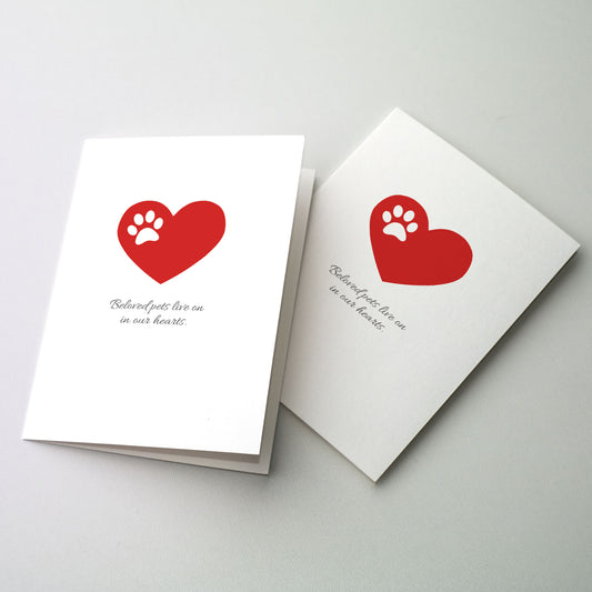 Beloved Pets Live on in Our Hearts - General Pet Sympathy Card