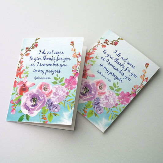 I Do Not Cease to Give Thanks for You - Spiritual Bouquet Card