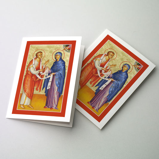 Mary Vesting St. John - Icon Greeting Card Blank Inside