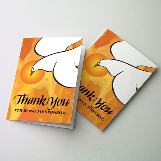 Thank You for Being My Sponsor - RCIA or Confirmation Sponsor Thank you Card