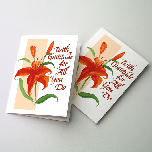 With Gratitude for All You Do - Thank You Card