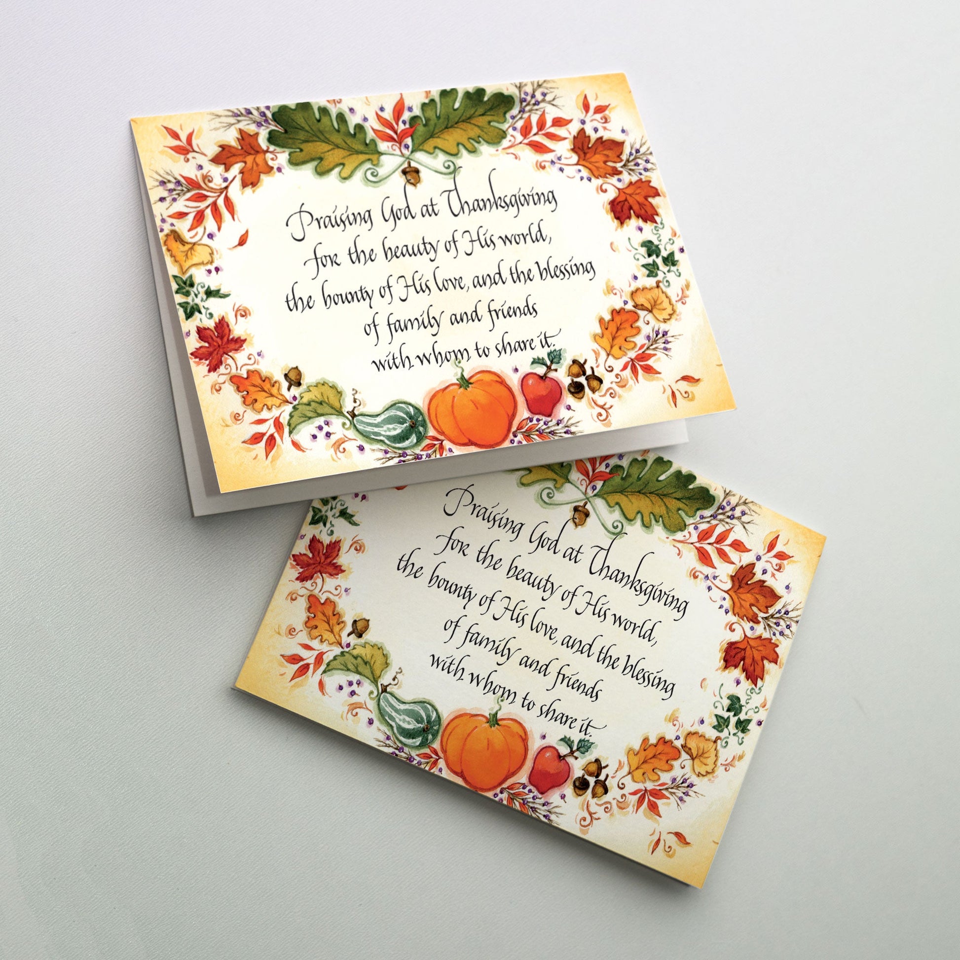 Heart-shaped border of fall fruits and leaves creating a frame for the cover message.