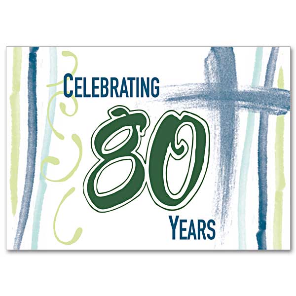 Celebrating 80 Years 80th Birthday Card