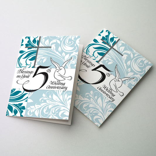 Teal floral pattern with calligraphy and birds.