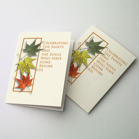 Fall colored leaves border the cover lettering