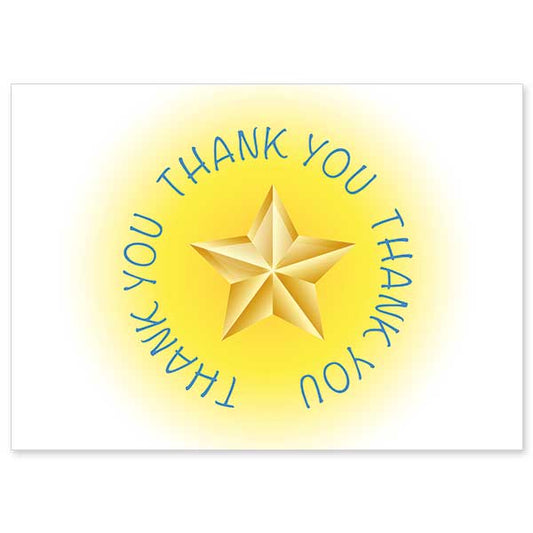 The title text of the card is written in a circle, in the center of which is a gold star emanating yellow light.