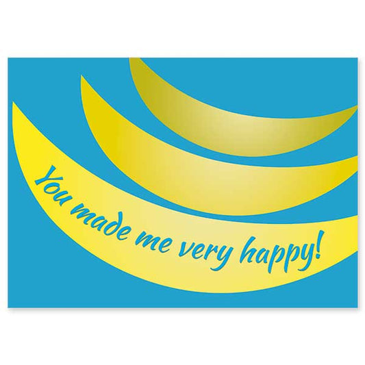 Yellow smile shapes on blue background