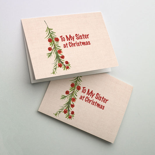 A single sprig of green holly with red berries is set next to the playful cover title on a soft linen fabric background.