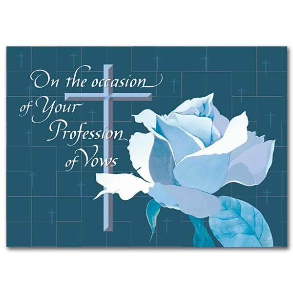 Rejoice with those consecrating their commitment to the religious life. Printed on recycled paper with post-consumer fiber. Matching envelope. Deluxe 5 x 7 inch size.
