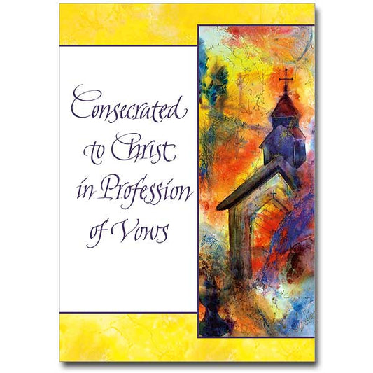 Rejoice with those consecrating their commitment to the religious life. Deluxe 5 x 7 inch size.
