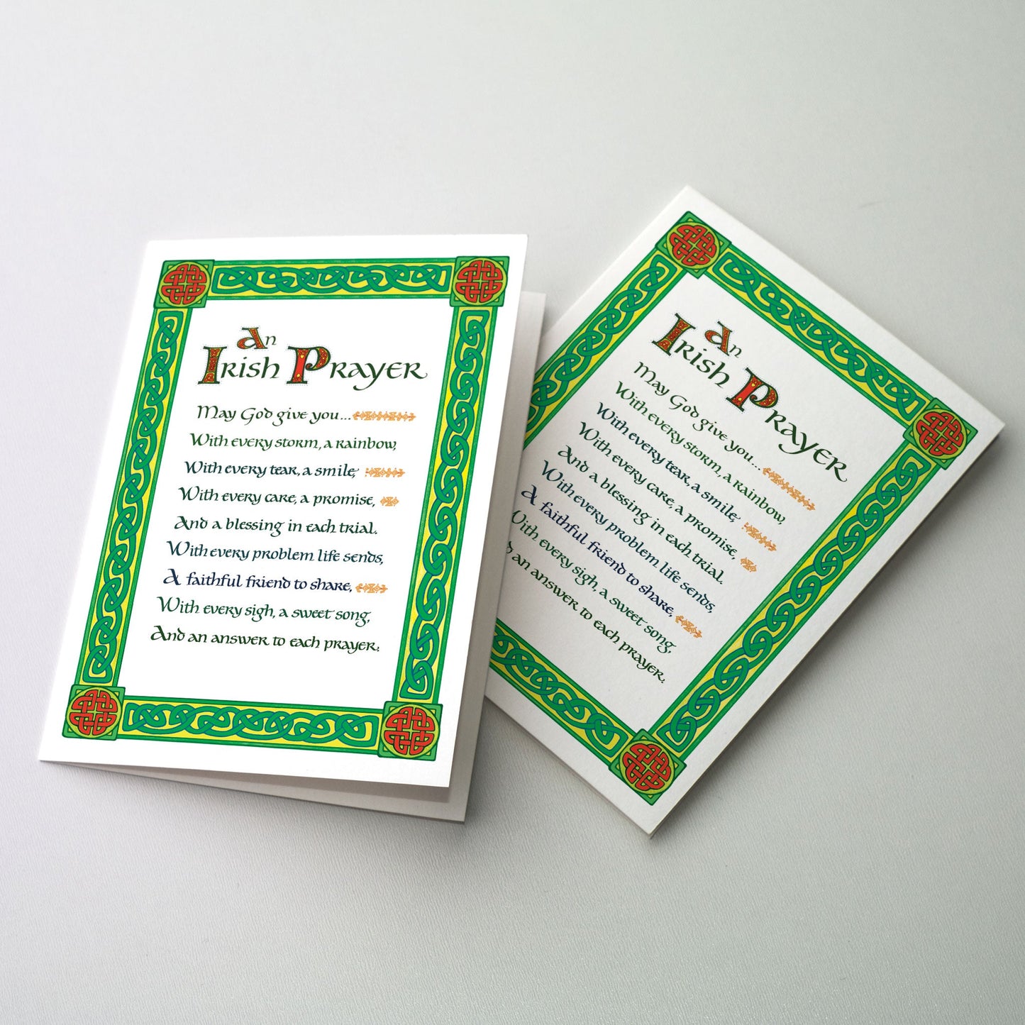 Celtic frame with illuminated initials Cards are printed on recycled paper and measure 5 x 7 inches with envelopes.