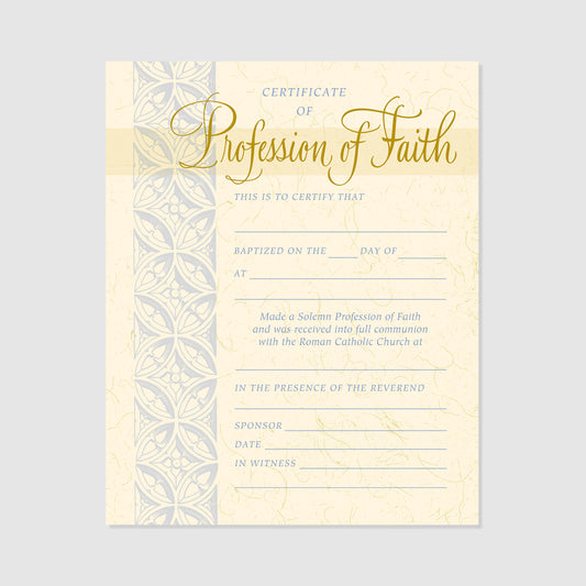 Profession of Faith Certificate