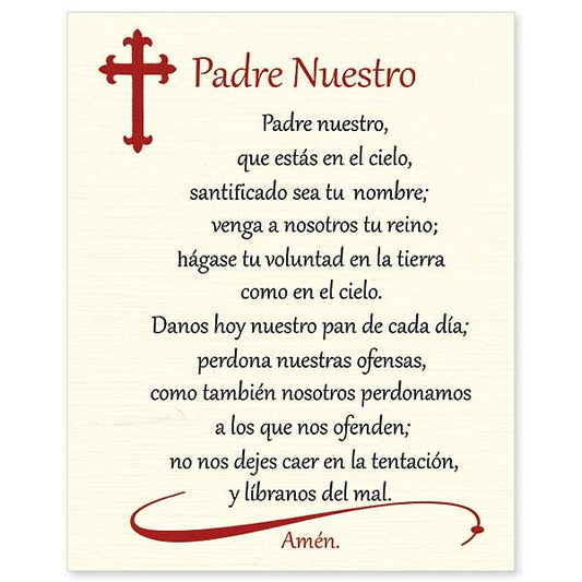 The Lord&#39;s Prayer (Our Father) in Spanish for presentation to RCIA Candidates.