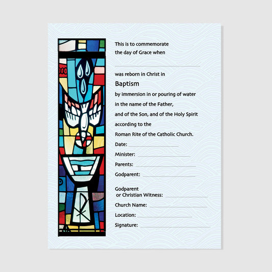 Reborn in Christ - Catholic Baptism Certificate (Letter Size)