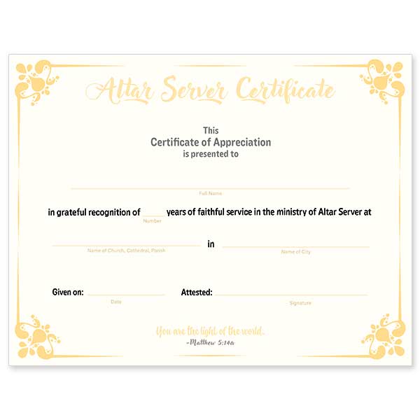 Letter-sized appreciation certificate on quality paper. Simply run through your desktop printer to add the details, or hand write them in. 