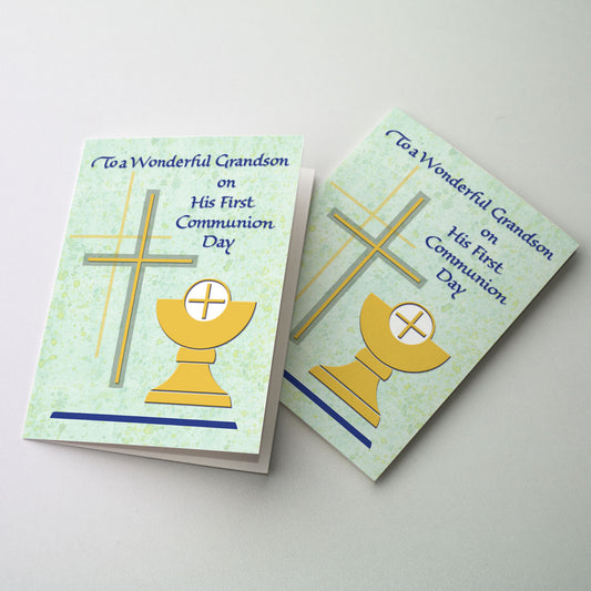 To a Wonderful Grandson - First Communion Card (Grandson)
