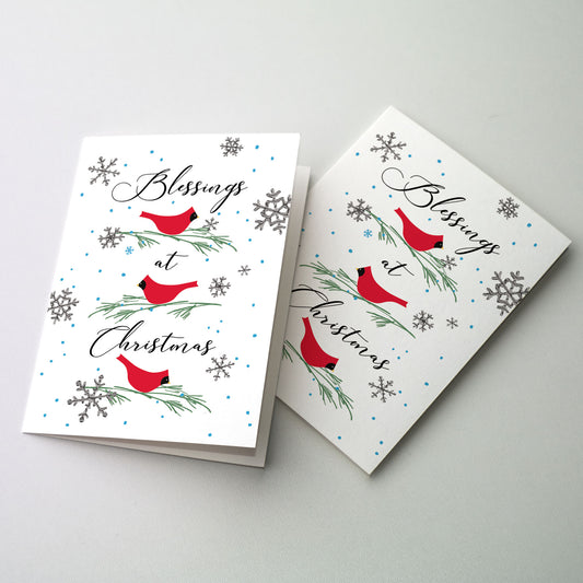 Blessings at Christmas (Cardinals) - Splendor of Christmas Card Personalized