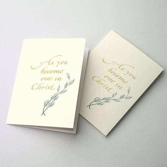 As You Become One in Christ - Wedding Congratulations Card