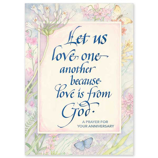Soft water color floral border frames card cover text. Prayer based on a text by Fr. Paul Sheller, OSB of Conception Abbey.