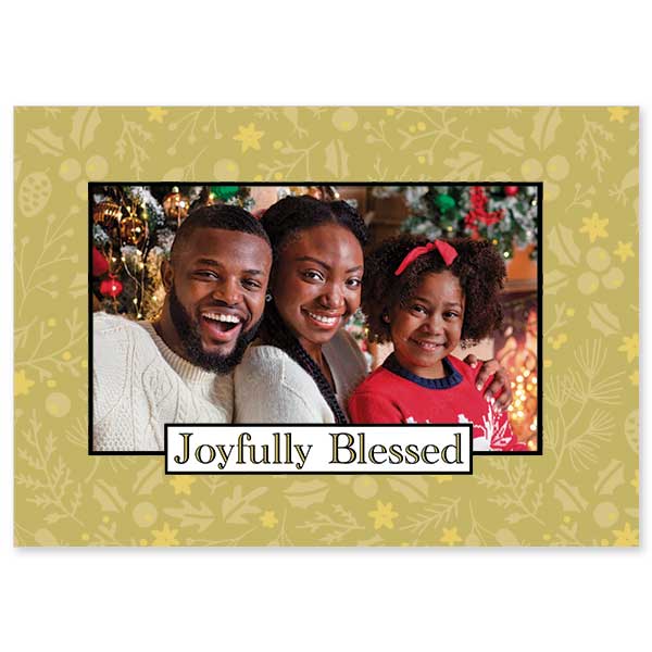 Gold bordered family photo card