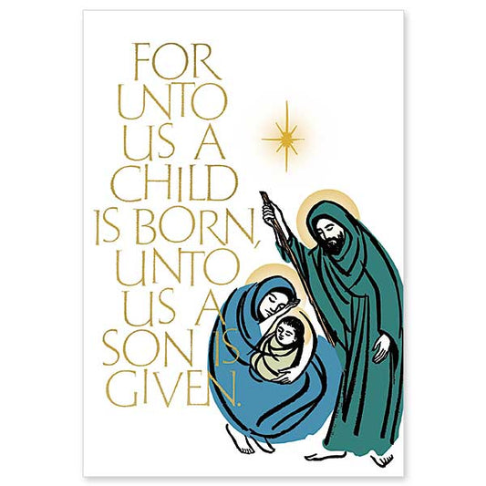 A Child Is Born a Son Is Given Majesty of Christmas Card