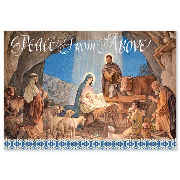 Image of the Bethlehem Nativity, a fresco in Shepherd Field Chapel, Bethlehem, Israel