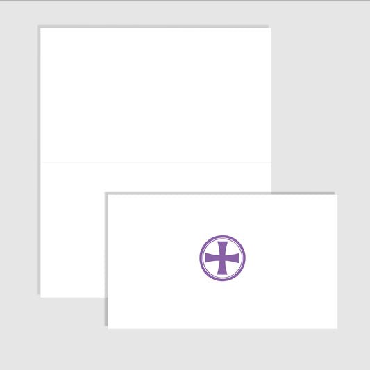 Purple Patee Cross in Circle - Folded Notes