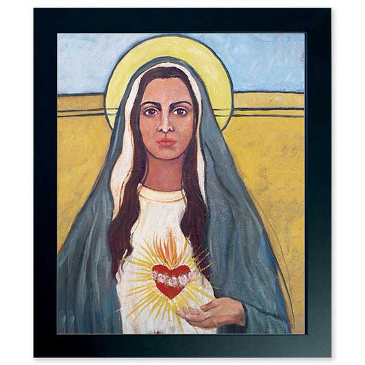  Folkk- style painting of the Immaculate Heart of Mary by Maura Nolan-Winkler