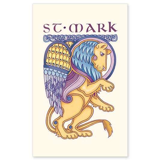 Each of the four evangelists (gospel writers) is traditionally associated with one of the symbolic figures found in the book of Ezekiel. St. Mark&rsquo;s symbol is a lion. Printed on sturdy, cream-colored cover stock, these cards are perfect for gifts, mailing enclosures, keepsake bookmarks, devotional or parish use. Cards are 3 x 5&quot;. Personalize your holy cards by having them imprinted on the back. We can add your own personal message, Scripture verse or prayer for a small additional charge.