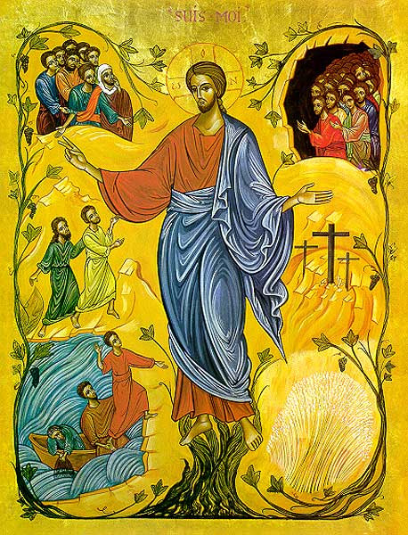I am the vine, you are the branches. This striking metaphor from John 15:5 is used by Jesus to explain the relationship between humanity and Himself. This marvelous icon by Sister Marie-Paul uses the motif to bring together many of the Gospel scenes in which Jesus called people to be His followers.
