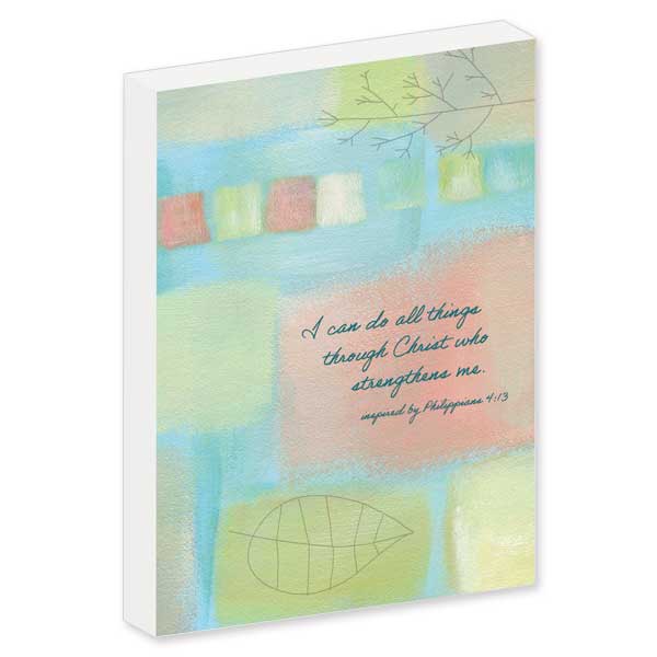 White block with featured Bible verse on whimsical pastel background