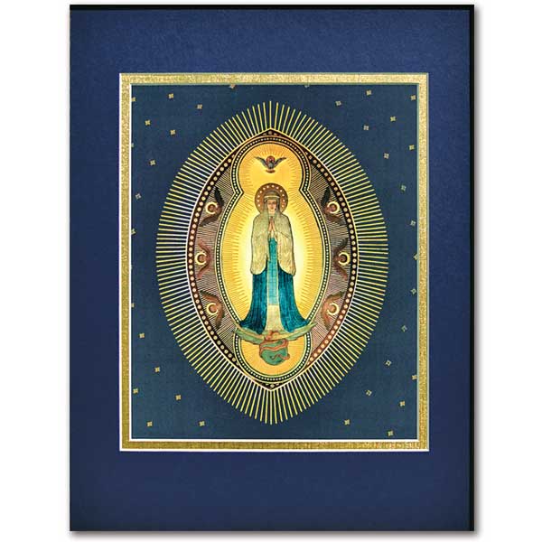 The print is double matted. A beautiful artistic tribute to the Mother of God.