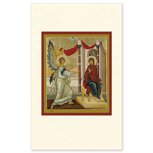 The icons in this collection recall important Marian feasts of the Church and famous visions or apparitions of Our Lady. &ldquo;The Annunciation&quot; depicts the dramatic moment described in Luke 1:28 when the angel Gabriel appears to Mary and announces the role she is to play in the birth of our Savior. Display this icon on March 25 and during Advent.