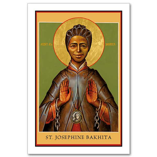 St. Josephine Bakhita, patron saint of victims and survivors of human trafficking and slavery, offers hope to victims and survivors that as children of God, victims are already free. Born in 1869, St. Josephine Bakhita was captured as a child by slave traders who sold and re-sold her. Eventually purchased by an Italian diplomat and taken to Italy, she learned about God through the Canossian Daughters of Charity. She found the grace of God to forgive her captors, providing an invaluable model for survivors