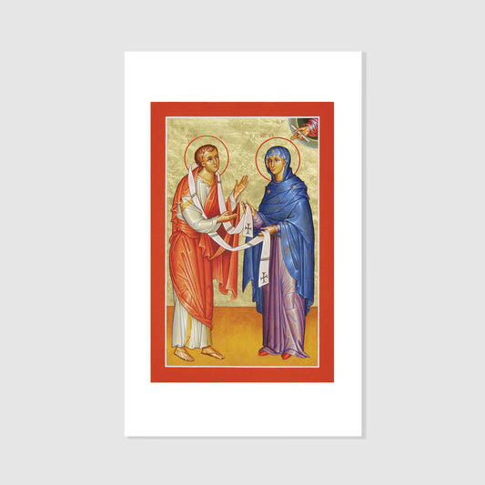 Mary Vesting St. John - Icon Holy Card